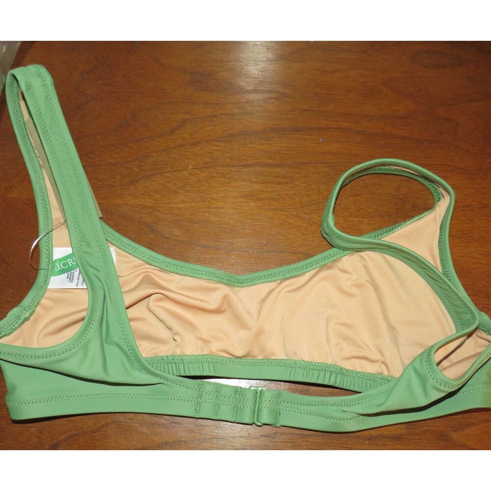 J. Crew Heritage Low Scoop Neck Bikini Swim Top In Green Size Small - Picture 3 of 10